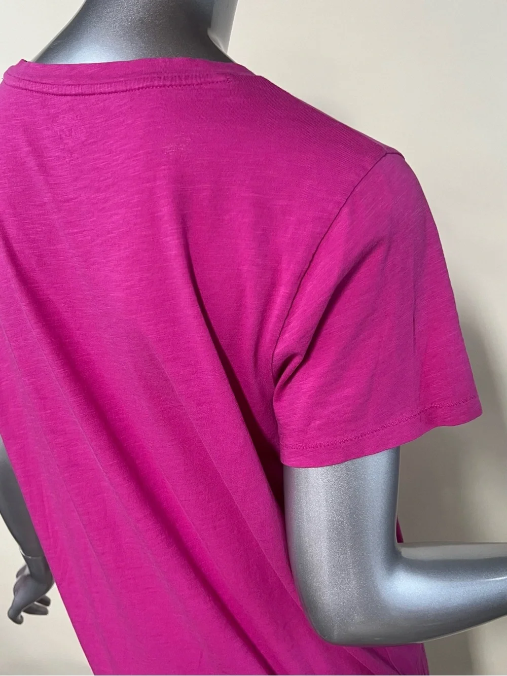 J. Crew Slub 100% Cotton Tee Magenta Pink Crew Neck T Shirt Size XL